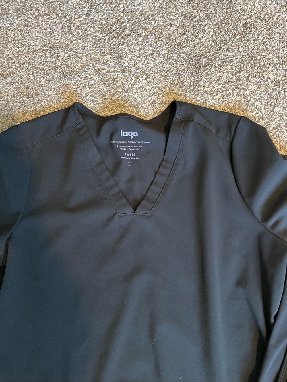 Lago Black Scrub Set (Top & Pants) - Picture 3 of 4